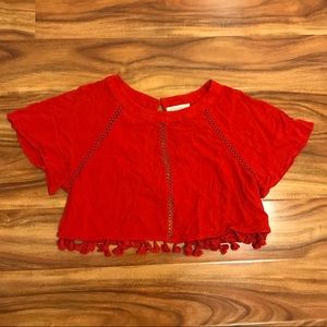 Red Crop top